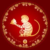 Chinese New Year Golden Monkey Background