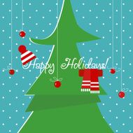 Christmas tree and holiday toys card 1 dot pattern