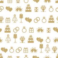 Wedding themed vector seamless pattern background 1