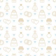 Wedding related vector seamless pattern background 4