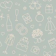 Wedding related vector seamless pattern background 2