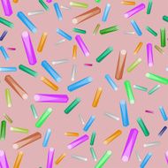 Geometric abstract colorful seamless pattern with pink backgroun