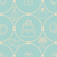 Vintage vector wedding related seamless pattern background 2