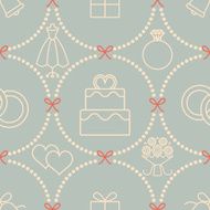 Vintage vector wedding related seamless pattern background 1