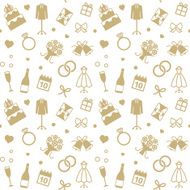 Vector seamless pattern with wedding related symbols 1