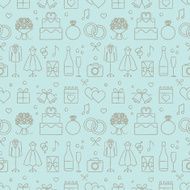 Hand drawn wedding themed vector seamless pattern background 2