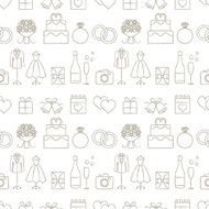 Hand drawn wedding themed vector seamless pattern background 1