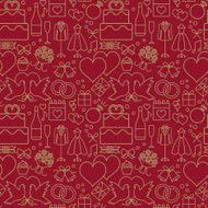 Gold and red wedding themed vector seamless pattern background 2