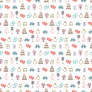 Colorful wedding themed vector seamless pattern background