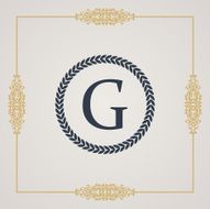 Vintage luxury emblem Elegant Calligraphic vector logo N6