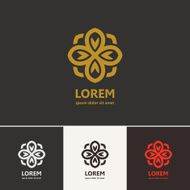 Flower logo Vector sign emblem N2