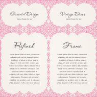 Background invitation vintage label floral frame N2