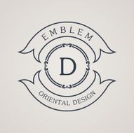 Calligraphic round emblem Vintage symbol Vector illustration