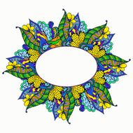 Hand drawn floral doodle frame N2