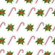 Seamless pattern - All over background mistletoe sugar cane