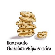 Hand drawn watercolor illustration - Cookies