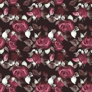 Background with beautiful roses Seamless pattern hand-drawn flowers 12 N2