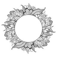 Black and white hand drawn doodle frame N2