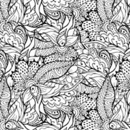 Cute floral hand drawn doodle pattern N2