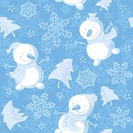 Seamless pattern with snowmen