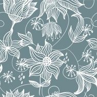 tender white flowers in seamless pattern