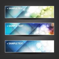 Set of Colorful Sparkling Bright Horizontal Headers and Banners