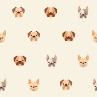 Cute dogs pattern vector flat illustrations Bulldog card game graphics N2