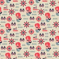 Vector marine seamless pattern illustration N3
