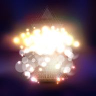 Abstract multicolored background with bokeh lights and stars Vector 3D N3