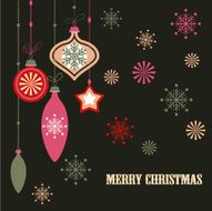 Christmas decorations on dark