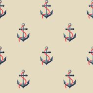 Vector anchor marine seamless pattern