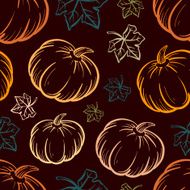 Vector pumpkin seamless background