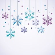 vector origami hanging snowflakes