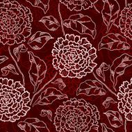 Vector Seamless floral pattern with chrysanthemums N3