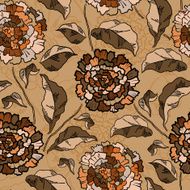 Vector Seamless floral pattern with chrysanthemums N9