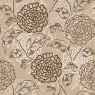 Vector Seamless floral pattern with chrysanthemums N15