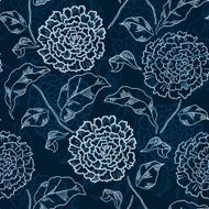 Vector Seamless floral pattern with chrysanthemums N16