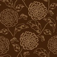 Vector Seamless floral pattern with chrysanthemums N19
