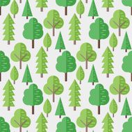 Seamless pattern with flat trees Vector background