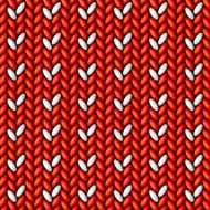 Vector knitted seamless pattern Sweater texture in red and white N2