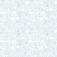 Thin Line Website Mobile User Interface White Seamless Pattern