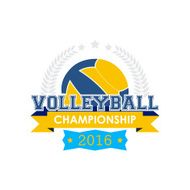 Volleyball championship emblem vector