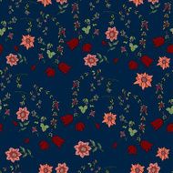 Seamless pattern with doodle flowers N12