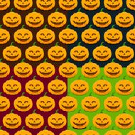 Set of seamless patterns with pumpkins for Halloween N3