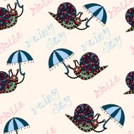 Seamless pattern with snails N2