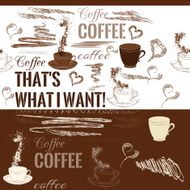 Coffee seamless pattern with hand drawn coffee objects N2