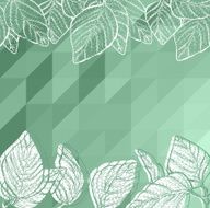 Triangle background with leaves