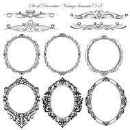 Set of Vintage ornamental borders and frames