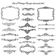 Set of Vintage ornamental design elements