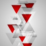 Corporate geometric background with grey and red triangles